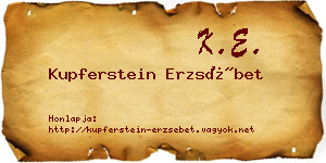 Kupferstein Erzsébet névjegykártya